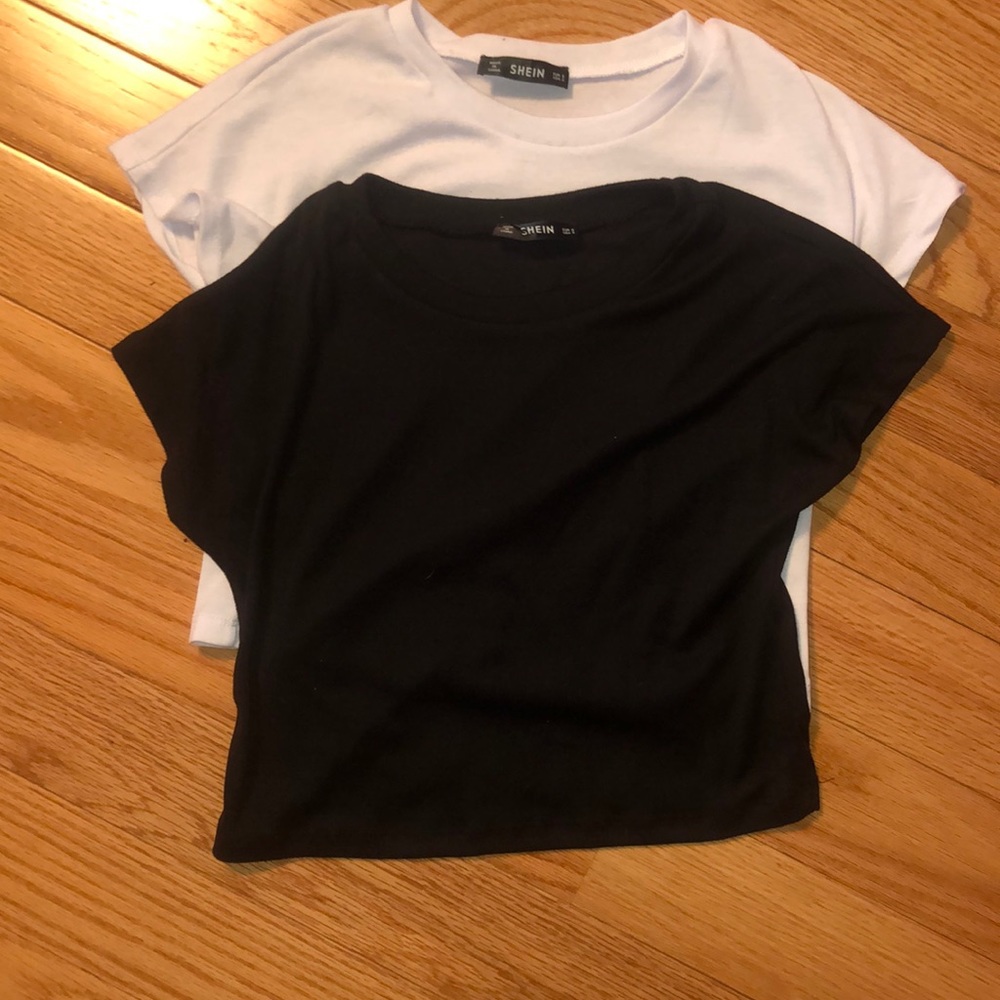 Black and white basic tops